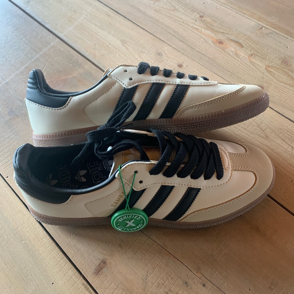 Adidas Samba Cream and Black Sneakers